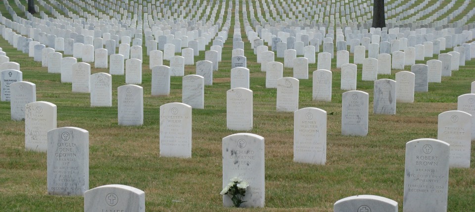 0.10 Marble Markers, Little Rock National Cemetery, Little Rock, Arkansas. Overview of surrounding gravemarkers during monument treatment.