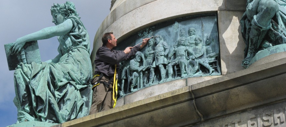 0.5 Moffit & Doyle, 1887, Lee Surrendering to Grant, , Soldiers & Sailors Monument, New Haven, CT.