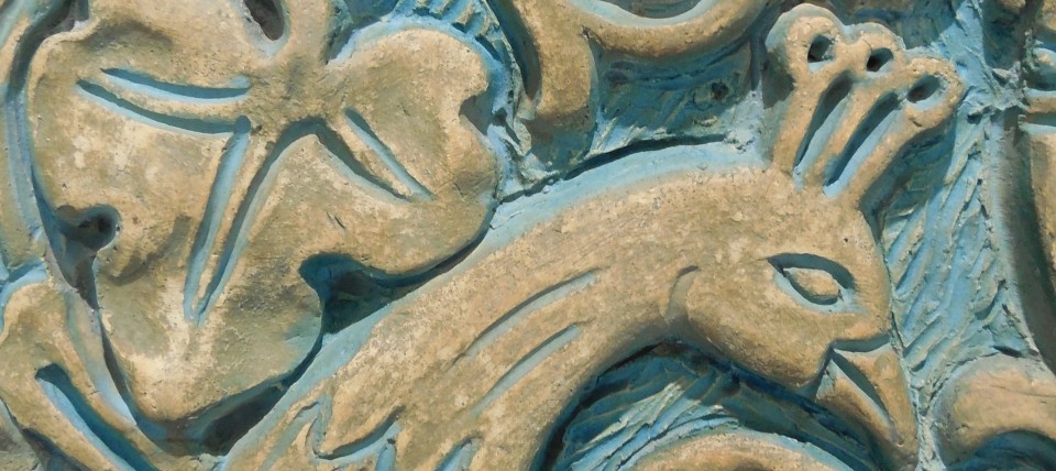 0.7 MacKay Memorial Fountain, Batchelder, 1926, Iowa State University. Detail of ceramic tile.