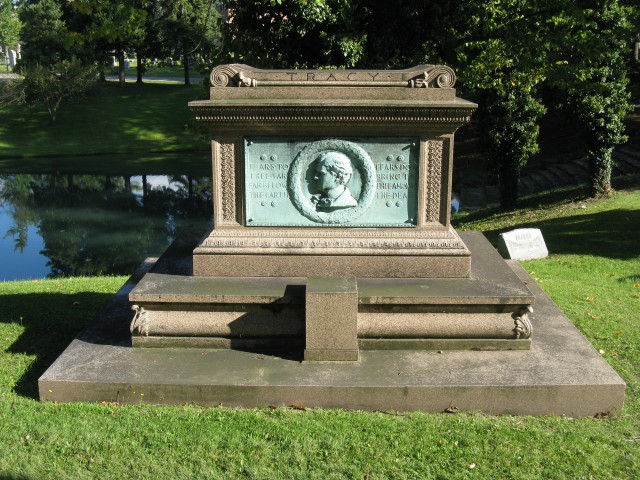 1.2.8 Tracey Memorial, Augustus Saint Gaudens, Stanford White, 1890, Forest Lawn  Cemetery, Buffalo, NY. Overview of the monument.