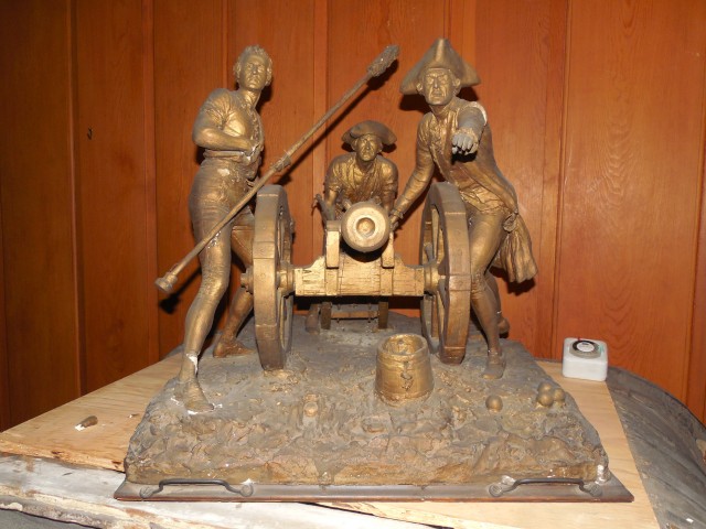 1.4.7 Plaster model of Defendants of New Haven showing the artist's original design for missing elements prior to treatment..