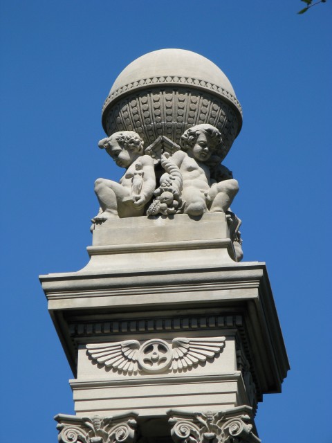 2.1.3 Gordon Monument, Van Brunt & Howe, 1883, Savannah, GA.  Limestone ornamentation and putti.