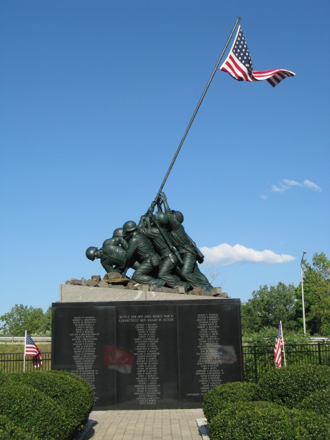 2.1.7 National Iwo Jima Memorial, 1995, New Britain, CT. Monument after cleaning polished granite.