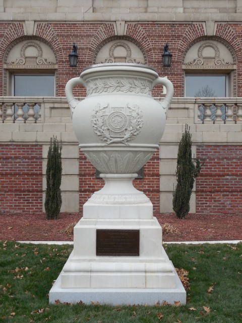 2.4.16 United Spanish War Veterans Memorial, 1933, CT VA Hospital.  Terra cotta monument after extensive repairs.
