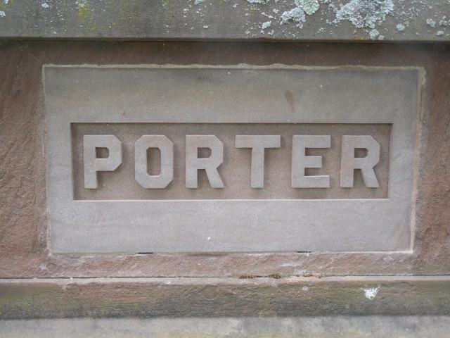 2.6.4 Porter Tomb, Old North Cemetery, Hartford, CT. Sandstone plaque. Carver Christoph Henning.