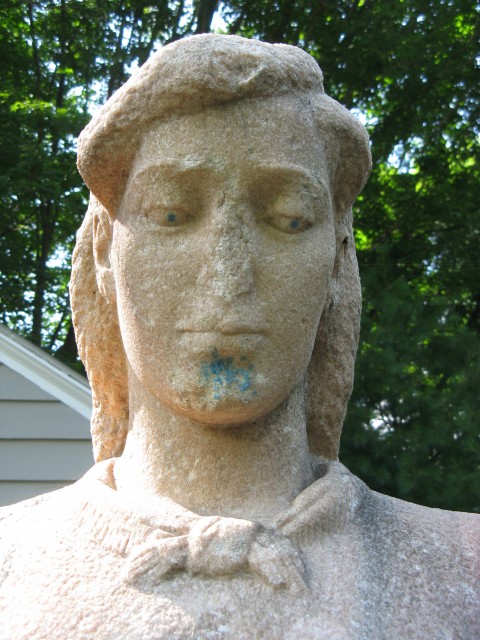 2.6.7 Mother and Boy, Henry Kreis, 1937,  Stamford, CT. Mother's head with graffiti and losses.