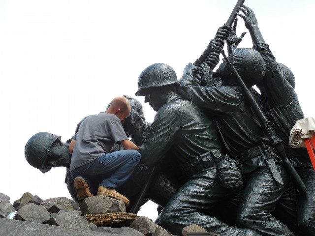 2.7.1 National Iwo Jima Memorial, Joseph Petrovics, New Britain, CT. Application of protective coating.
