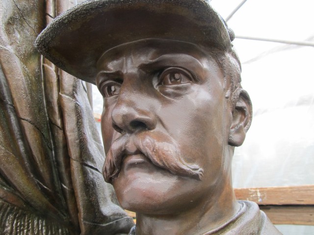 2.7.11 Civil War Memorial, Launt Thompson, 1872, Pittsfield, MA. .Overview of face after patination and coating.