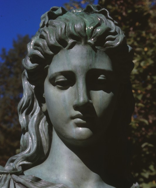 2.7.15  Welles Monument, Charles Conrads, 1873, Cedar Hill Cemetery, Hartford, CT.  Bronze sculpture after conservation. treatment.