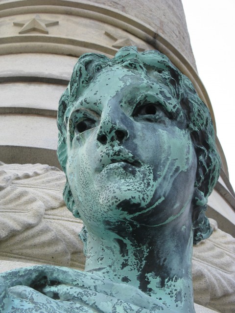 2.7.15. Victory Sculpture,Moffit & Doyle, 1887, New Haven, CT. Disfiguring corrosion before treatment.