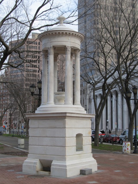 3.2.7 Bennett Fountain, John Ferguson Weir, 1907, New Haven Green, CT. Marble based on  Choragic Monument, Lysicrates, Athens, 334 BCE.