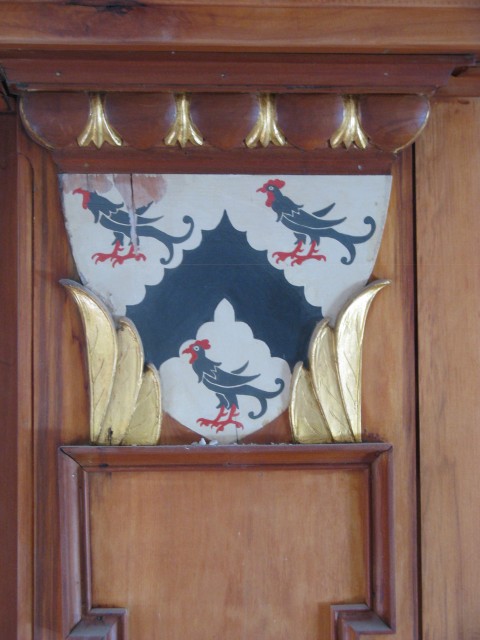 3.6.5  Crest, St. Thomas More Chapel, Yale University.  Painted and gilt wood after treatment.
