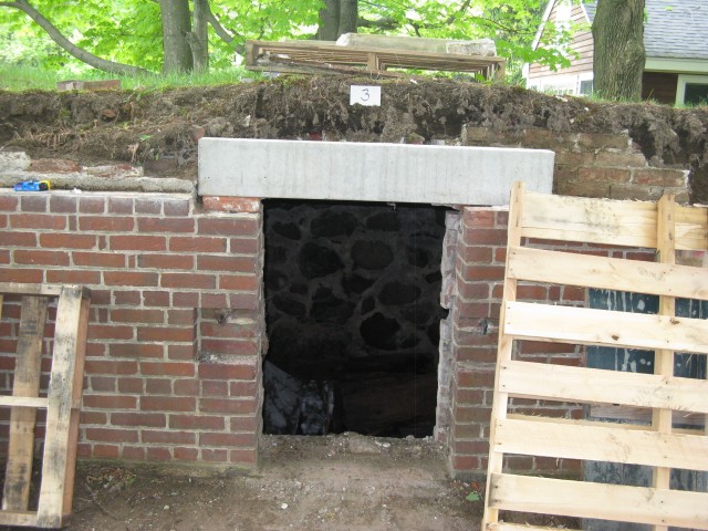 4.1.20 Tomb Lintel, Old burying Ground, Bedford, MA. View of conserved marble lintel.