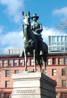 6.1.28 Major Burnside Monument Launt Thompson, 1887, Burnside Park, Providence, RI. Front overview of equestrian sculpture.