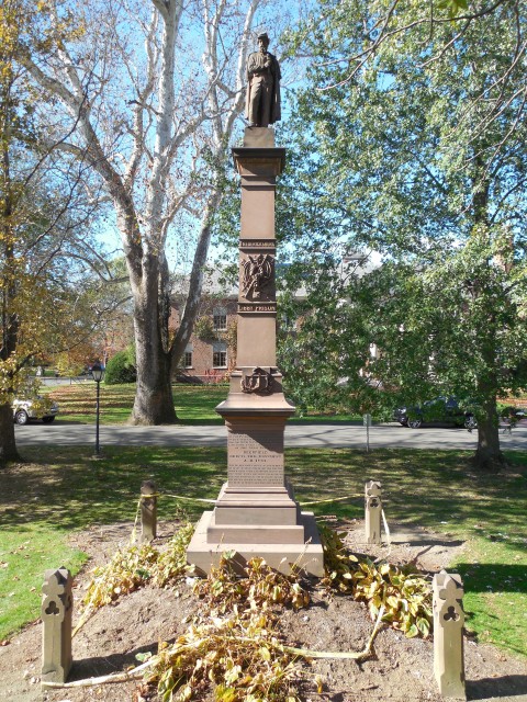 6.2.21 Soldiers' Monument, Deerfield, MA. Monument - front overview.