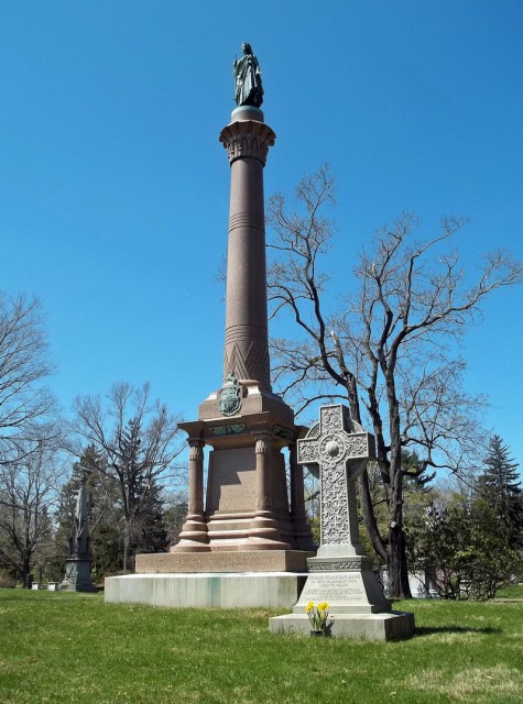6.2.27 Colt Monument, Randolph Rogers, 1894, Cedar Hill Cemetery. Overview of bronze and stone.