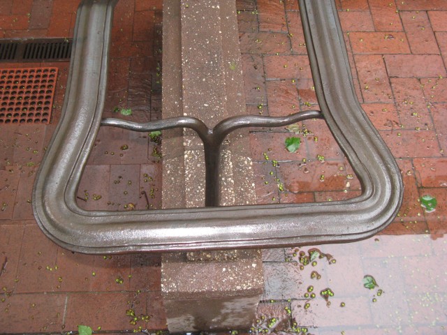 6.6.19 Iron Rail, Gracie Mansion, 1799-1966, New York, NY. Detail of iron end rail after conservation treatment.