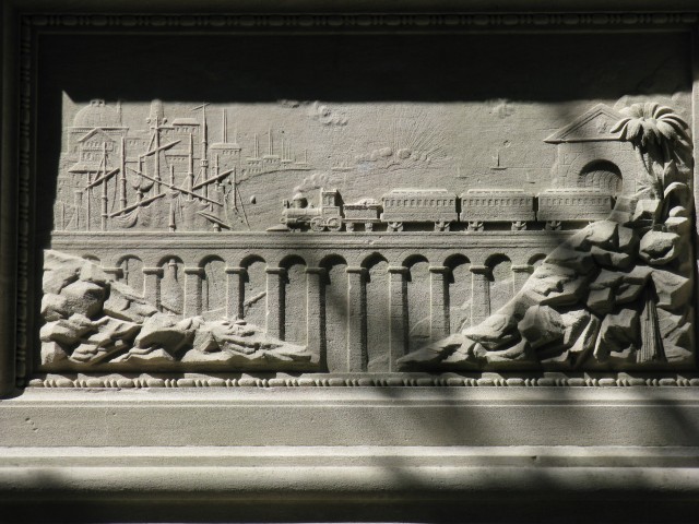 6.8.5 Gordon Monument, Van Brunt & Howe, 1883, Savannah, GA. Detail of limestone relief carving after treatment.