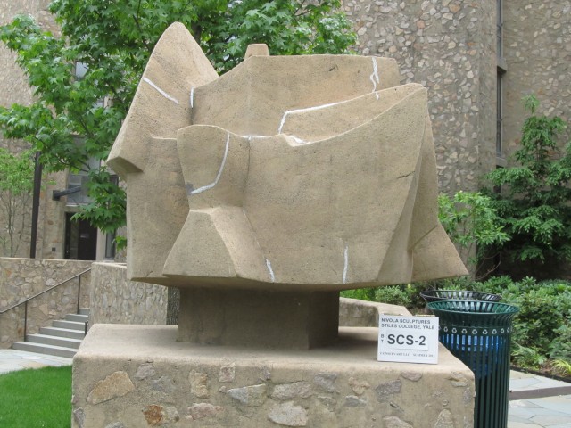9.1.11 Costantino Nivola, 1962, Stiles College, Yale University. Cast stone sculpture after treatment.
