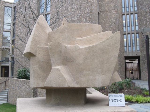 9.1.12 Costantino Nivola, 1962, Stiles College, Yale University. Cast stone sculpture after treatment.