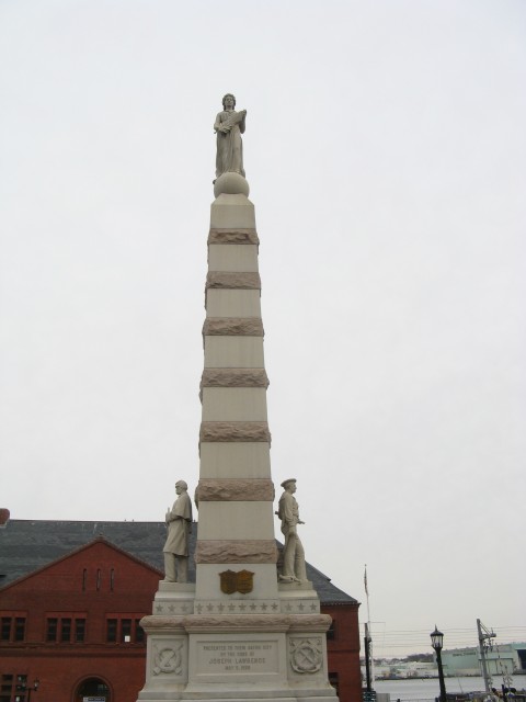 1.6.1 Soldiers and Sailors Monument, Moffit and Doyle, 1896, New London, CT.  Overview of the 50' monument.