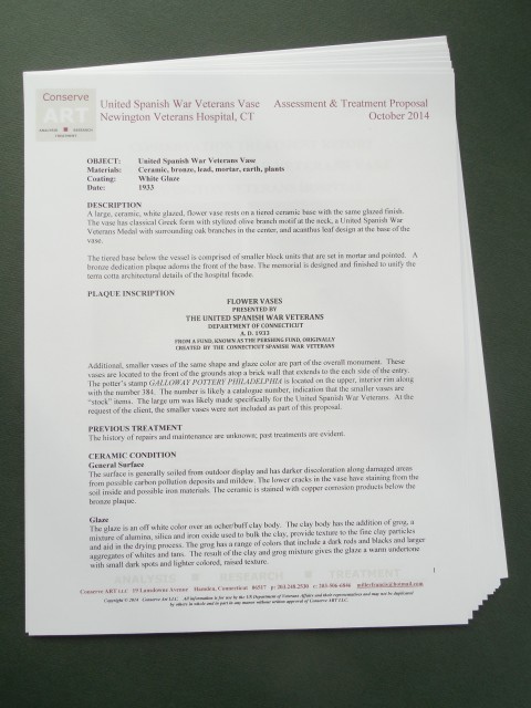 1.6.13 United Spanish  War Veterans Vase Treatment Proposal -Condition.