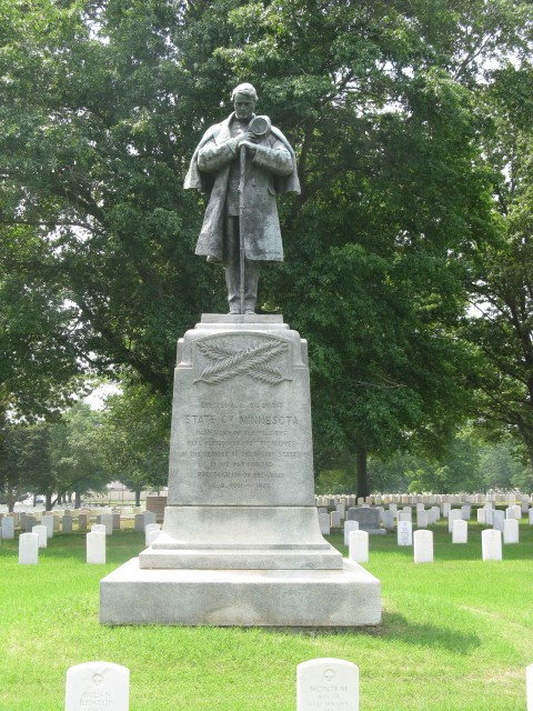 1.6.7 Minnesota  Monument, John Daniels, 1916, Little Rock National Cemetery-Front overview during assessment.