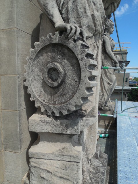 9.9.11 Marston Muses, 1900, Iowa State University, Ames.  Mechanical. Detail of gear and anvil.