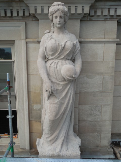 9.9.22 Marston Muses, 1900, Iowa State University, Ames.  Electrical. Front overview of the sculpture.